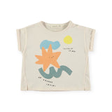 Babyclic T-Shirt & Drawstring Shorts Set ~ Voyage Orange/Blue Stripe