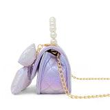 Tiny Treats Shiny Quilted Fluffy Bow Handbag