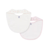 Petit Bateau Floral & Heart Print Bib Set ~ Pink Multi