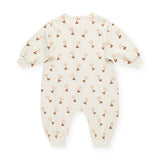 Quincy Mae Relaxed Fleece Romper ~ Tulips/Ivory