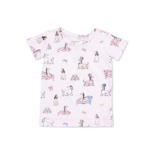Angel Dear s/s Top & Pants Pj Set ~ Fancy Hounds With Bows