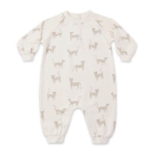 Rylee + Cru Raglan l/s Romper ~ Leopards/Natural