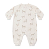 Rylee + Cru Raglan l/s Romper ~ Leopards/Natural