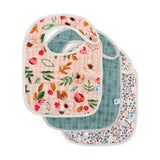 Little Unicorn Cotton Muslin Classic Bib 3 Pack ~ Vintage Floral Set