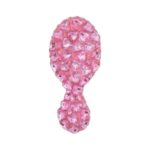 Bari Lynn Pink Heart Jeweled Hair Brush