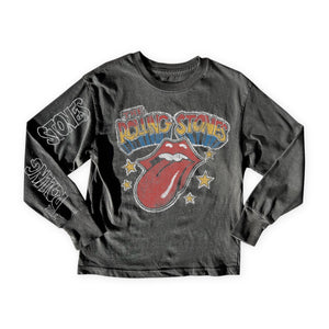 Rowdy Sprout Baby Rolling Stones Tongue l/s Tee ~ Vintage Black