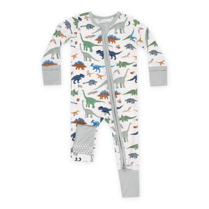 Angel Dear 2 Way Zipper Convertible Romper ~ Washy Dinos