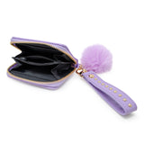 Tiny Treats Quilted Stud Strap Wallet with Pom-Pom