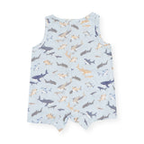 Angel Dear Sleeveless Muslin Shortie Romper ~ Sharks