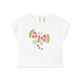 Mayoral Baby Girl 3D Butterfly Top & Printed Shorts Set ~ White/Turquoise