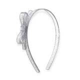 Lilies & Roses Thin Bow Headband ~ Silver Glitter