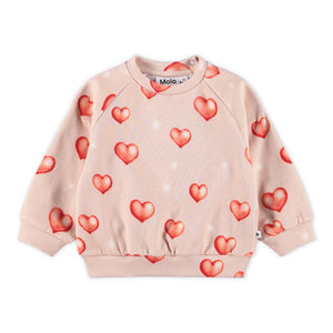 Molo Baby Disc Sweatshirt & Simeon Sweatpants Set ~ Airbrush Hearts
