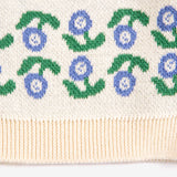 Bobo Choses Baby Stamp Bloom Jacquard Knit Sweater & Pants Set ~ Off-White