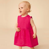 Petit Bateau Sleeveless Linen Dress ~ Fuchsia