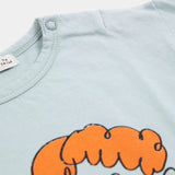 Bobo Choses Baby Hug Hairy Monster l/s T-shirt & Booo Bo Choses Denim Pants Set ~ Light Blue/Red