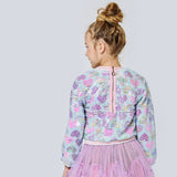 Hannah Banana Heart Print Sequined Twofer Dress ~ Pink Multi