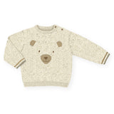 Mayoral Baby Boy Knit Bear Face Sweater ~ Heathered Cream