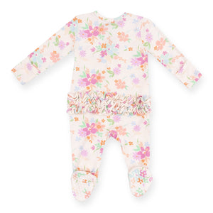 Angel Dear 2 Way Ruffle Zipper Footie ~ Pick a Posy