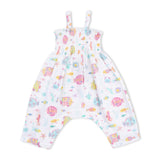 Angel Dear Smocked Muslin Romper ~ Sunny Coral Reef Fish
