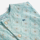 Bobo Choses Baby Daisy Mosaic Woven Romper ~ Light Blue