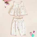 Play Up Baby Pineapple Print Woven Sleeveless Top & Pants Set ~ Natural