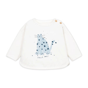 Play Up Baby l/s Cat T-Shirt & Corduroy Pants Set ~ Off-White/Teal
