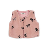 Petite Hailey Baby Elly Bow Sherpa Vest ~ Pink