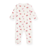 Petit Bateau Front Snap Berry Print Footie w/ Collar ~ White Multi