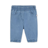 Stella McCartney Baby Girl Frilled Sweatshirt & Chambray Pants w/ Horses Embroidery ~ Light Pink/Blue