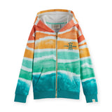 Scotch & Soda Boys Relaxed Fit All-over Tie Dye Zip Hoodie - Gradient