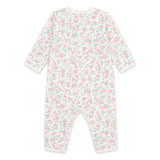 Petit Bateau Front Snap Floral Print Romper ~ White Multi
