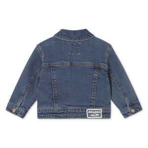 Mayoral Baby Girl Denim Jacket w/ Embroidered Pockets ~ Dark Wash