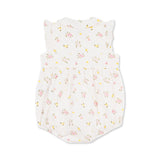 Petit Bateau Sleeveless Floral Print Bubble w/ Collar ~ White Multi