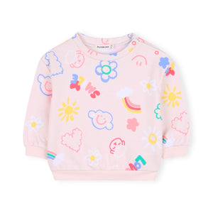 Billieblush Baby Printed Sweatshirt & Ribbed Flare Leggings Set ~ Light Pink