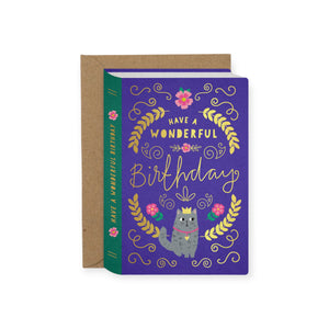 Mifkins Birthday Card ~ Cat Book Cover