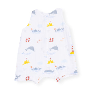 Angel Dear Sleeveless Muslin Shortie Romper ~ Take Me to the Sea