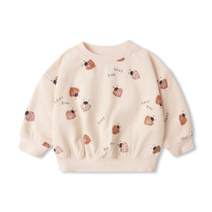 Quincy Mae Love Bug Relaxed Sweatshirt & Sweatpants Set ~ Petal