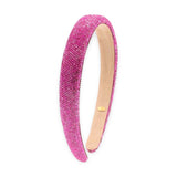 Bari Lynn Thin Fully Crystallized Headband ~ Fuchsia