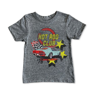 Rowdy Sprout Baby Hot Rod Club s/s Tee ~ Tri Grey