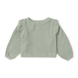 Quincy Mae Cozy Waffle Ruffle Top & Pants Set ~ Fern