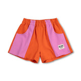 Bobo Choses Girls Color Block Woven Shorts ~ Orange/Purple