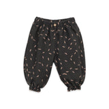 Play Up Baby Knit Cardigan w/ Collar, l/s Lettuce Edge Top & Printed Ballon Pants Set ~ Black/Tan