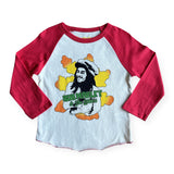 Rowdy Sprout Bob Marley & The Wailers l/s Raglan Tee ~ Vintage White/Red