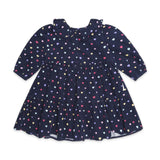 Huxbaby Hearts Corduroy Collar Dress ~ Ink Multi