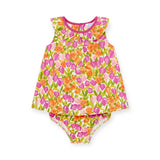 Mayoral Baby Girl Printed Dress w/ Bloomer ~ Magenta Floral