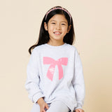 Petite Hailey Lulu Bow Sweatshirt & Sweatpants Set ~ Light Grey