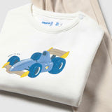 Mayoral Baby Boy l/s Car Top, Puffer Vest & Pants Set ~ Indigo