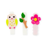 Lilies & Roses Owl, Leaf & Flower Hair Clip Set