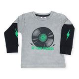 Mish Loud Records 2fer l/s Tee ~ Heather/Black