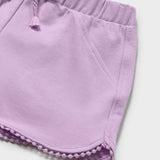 Mayoral Baby Girl Flowers Top & Shorts w/ Trim Set ~ Bone/Lilac
